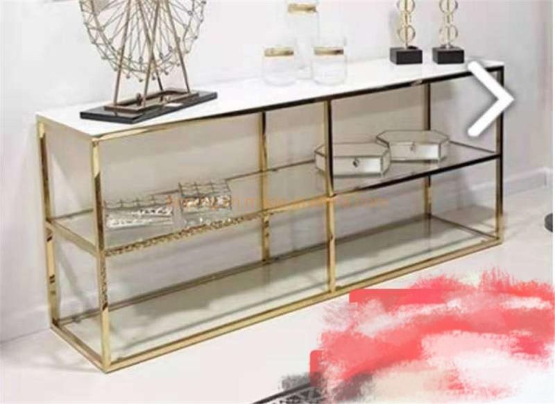 New Modern Design Diamond Crush Mirrored Side Table Living Room Marble Console Table