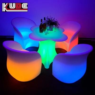 Outdoor LED Light Table and Chaircordless with Remote Control