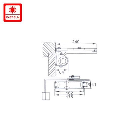 Safety Wooden Door Window Hardware Accessories Aluminium Alloy Hinge Door Closers (DS-068F)