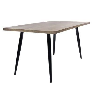 High Quality Home Restaurant Furniture MDF Wooden Top Steel Dining Table for Outdoor Office