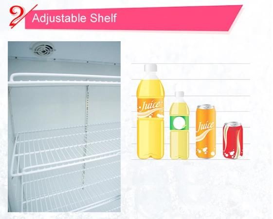 Direct Cooling Freezing Food Beverage Cooler Showcase with Two Door