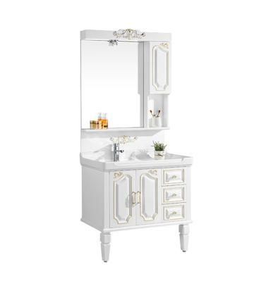 Modern Cabinet with Double/Single Basin Style Sink Mirror Wall Furniture PVC Wood Bathroom Vanity Cabinets