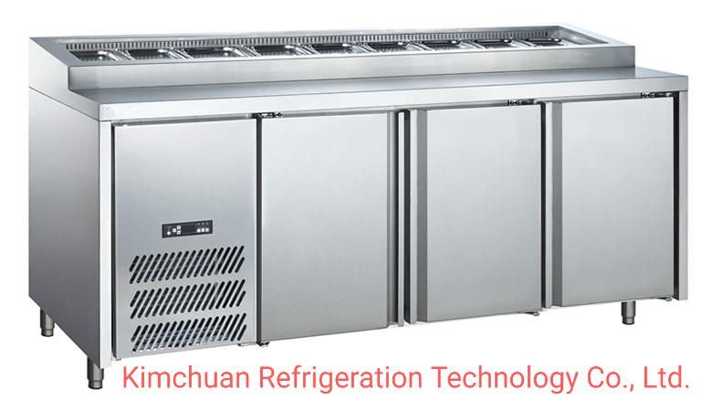 Commercial Kitchen Stainless Steel Refrigerator Workbench Pizza Preparation Chiller Worktable Freezer