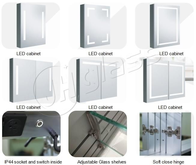 Single Double Triple Door Bathroom Medicine LED Lighted Touch Sensor Demister Pad Mirror Cabinet