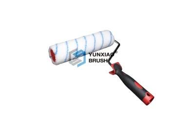 Blue Stripe Microfiber Paint Roller Brush with Rubber Handle (TPR)