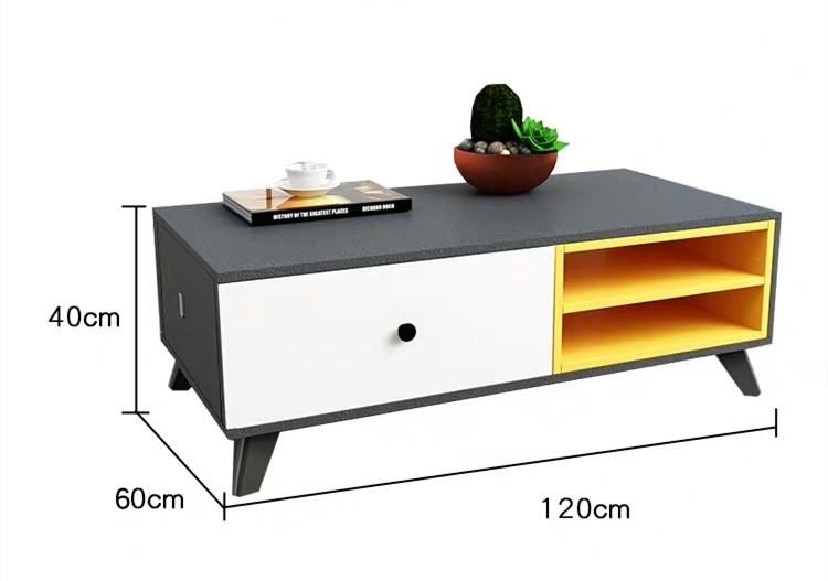 Cheap Modern Nordic Nesting Oak Wooden Coffee Table with Drawers