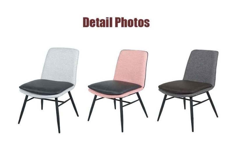 Wholesale Factory Outdoor Garden Home Furniture Sofa PU Fauxleather Fabric Dining Chair with Metal Leg