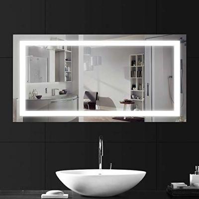 5mm Hotel Bathroom Vertical Hanging Frame LED Lighted Touch Sensor Bathroom Mirror