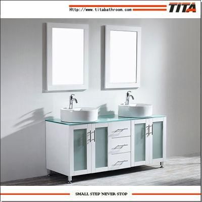 White Lacquer Glass Vanity Top Bathroom Vanity T9140-60W