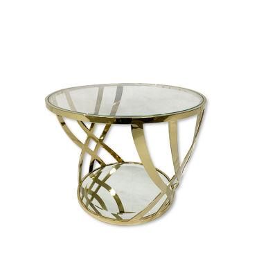 Living Room Glass Top Gold Legs Italian Style Modern Coffee Side Table in Coffee Tables Design Furniture