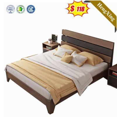 Black Mixed Brown Color Hotel Bedroom Furniture Wooden Single Kids Children Size Beds with Night Stand