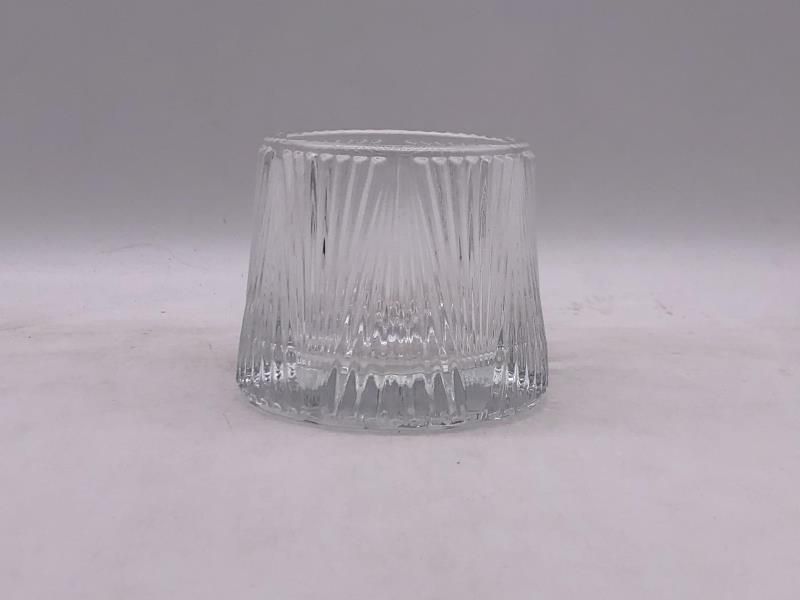 Clear Glass Candle Holder with Customized Spray Color for Decoration