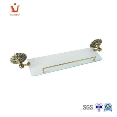 High-End Bathroom Accessories Round Base Temper Glass Shelf