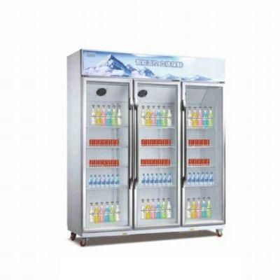 Single Glass Door Standing Display Showcase Upright Cooler with Ventilation Fan Cooling System