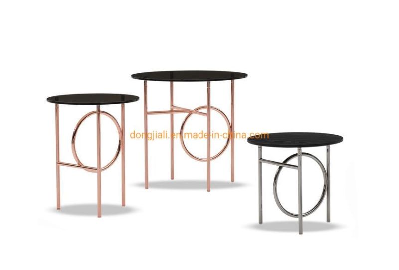 Nordic Style Modern Home Furniture Marble Metal Small Stock Wrought Iron Coffee Table
