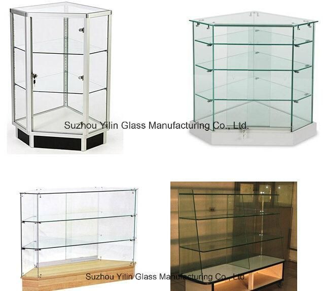 Toughened Show Cabinet / Counter Shopfront /Rack /Showcase Glass Tempered Display Glass with Australian Certificate