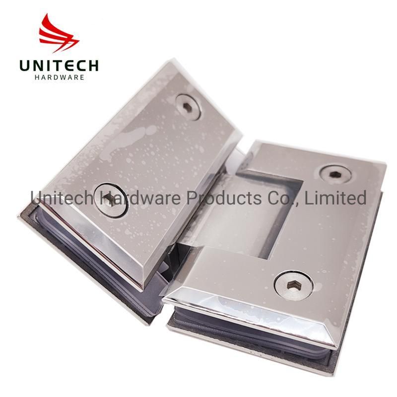 SS304 Hinge 135 Degree Glass Cabinet Door Clamp for Frameless Glass Room