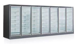 Remote Glass Door Upright Showcase Freezer for Supermarket for Yogurt/Milk/Fruit/Vegetable