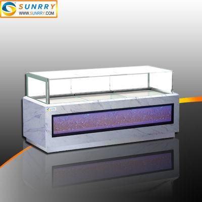 Commercial Right Angle Glass Cake Stand Display Refrigerator Showcase