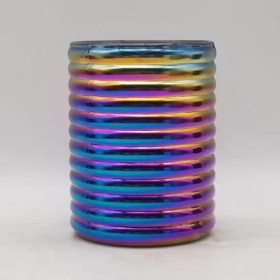 Glass Candle Holder with Irisated Color and Various Size for Decoration