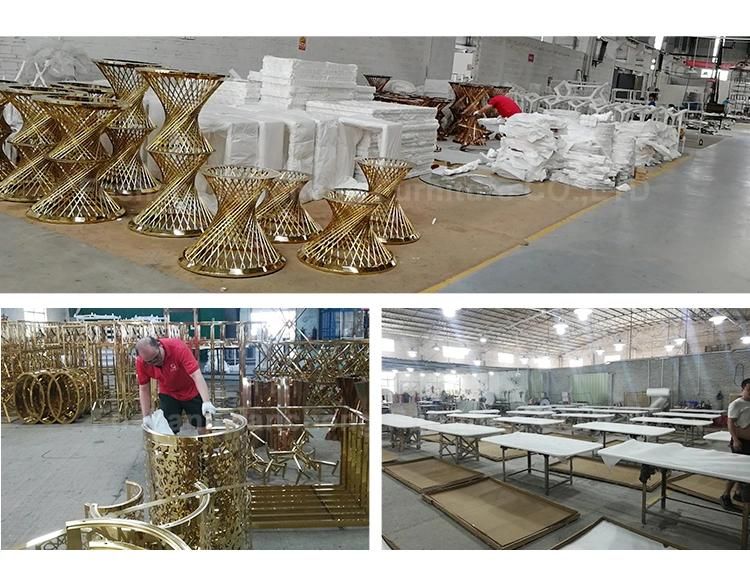 Tempered Glass Stainless Steel Dining Table for Home