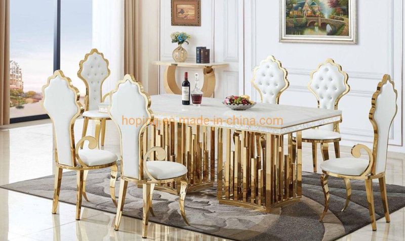 2021 Modern News Design Cheap Home Furniture PU Leather Living Room Dining Table Wedding Chair Hotel Stainless Steel Backrest Restaurant Leisure Chair