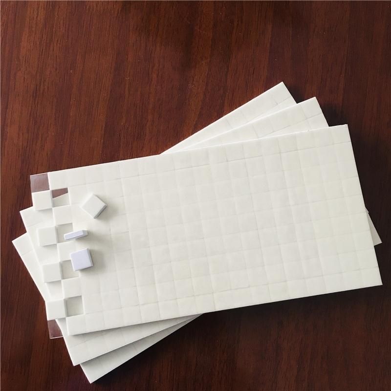 Adhesive Backed White Rubber Pads with Cling Foam for Glass Protecting -Size 18X18X2mm