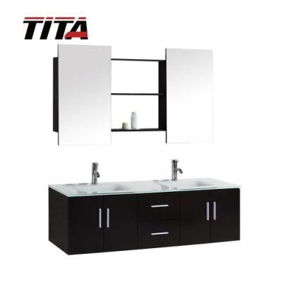 Tempered Glass Basin Bathroom Cabinet for Two Persons T9001h