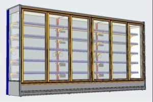 Supermarket Glass Door Air Cooled Refrigerated Vertical Showcase Slim