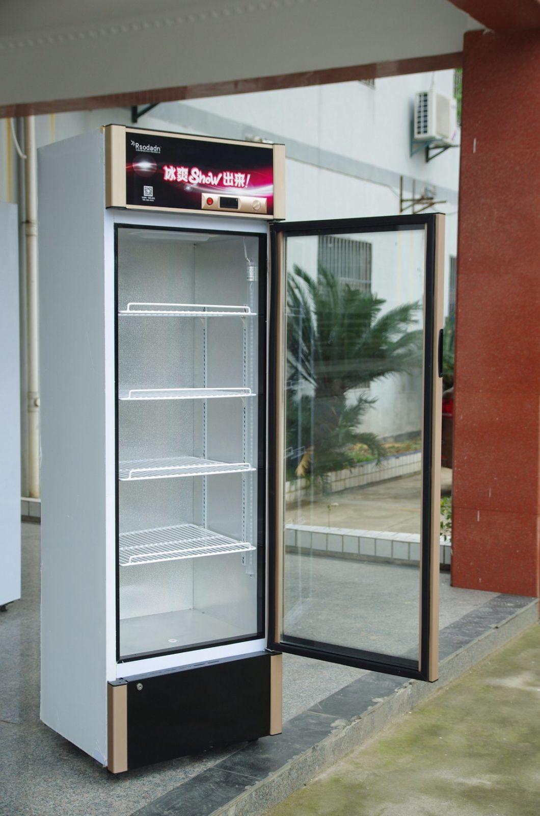 Commercial Vertical Glass Door Upright Beverage Beer Display Cooler Showcase