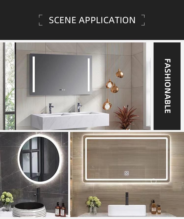 Rectangular Shape Body Sensor Mirror Defog Shower Mirror Bathroom Vanity Smart LED Mirror