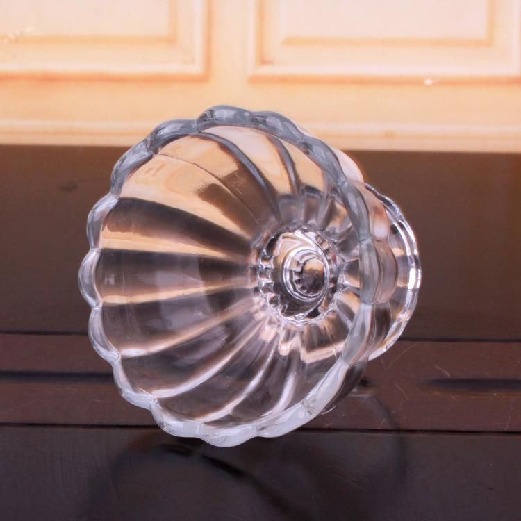 Unique Clear Lotus Shape Glass Candle Jar Glass Candle Holder