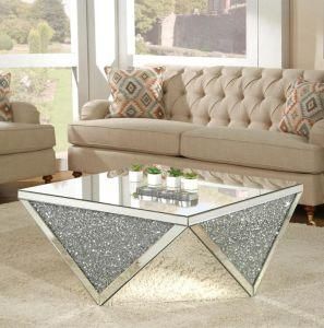 New Design Hot Sale Crushed Diamond Mirrored Coffee Table--Mirrored Furniture