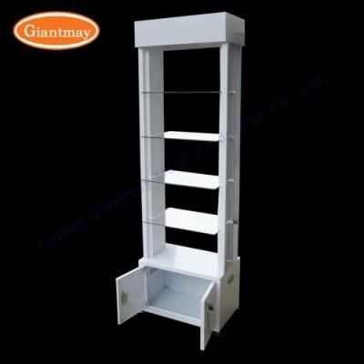 High Quanlity Metal Cosmetic Makeup Product Exhibition Display Stand with Glass Shelf
