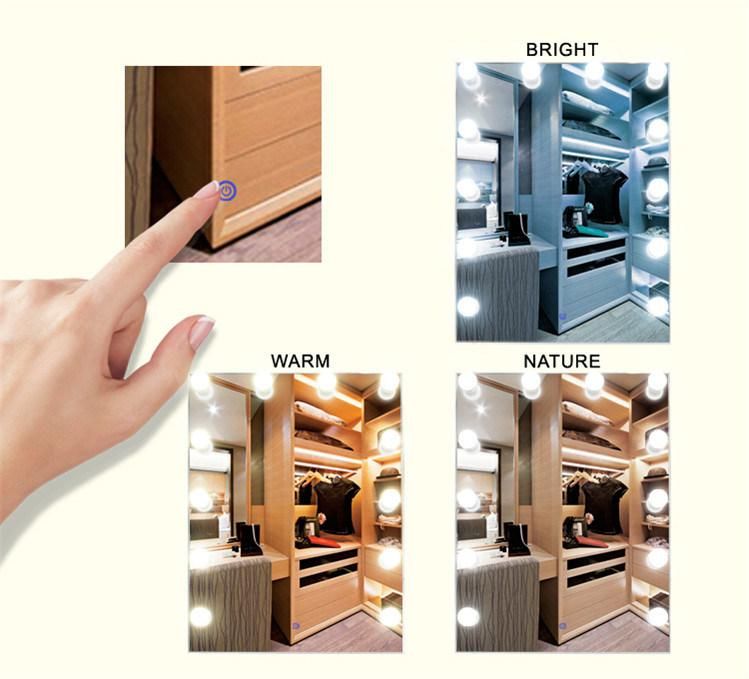 Wall Lighted Touch Sensor LED Mirror for Star Makeup
