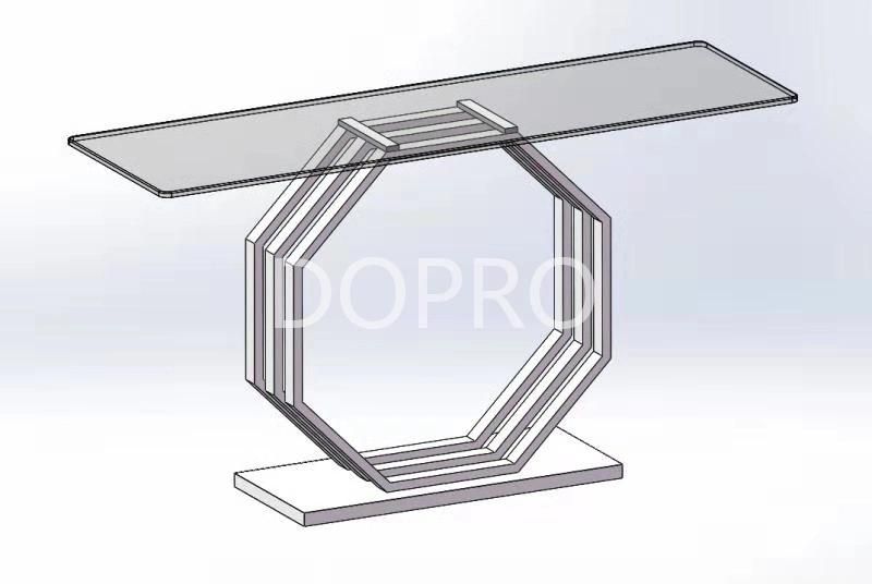 New Design Silver Stainless Steel Dining Table