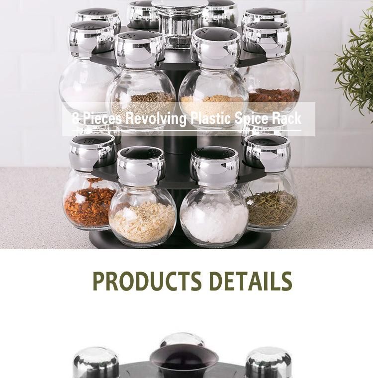 8 Pieces Revolving Plastic Spice Rack