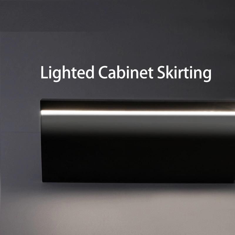 Allset Kitchen Cabinet Baseboard Moulding LED Profile Skirting Board with LED and Cable