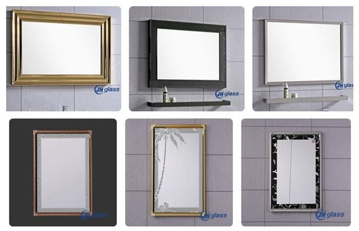 Wall Mounted Black Color Frame Bathroom Vanity Mirror with Rope or Leather Belt