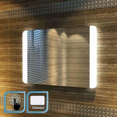 Sally Factory Polished Edge Silver Backed Illuminated Bathroom LED Mirror Frosted Line for Makeup