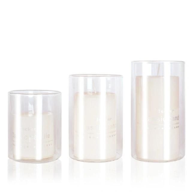 Heat-Resistant Long Cylinder Scented Glass Candle Holders for Wedding