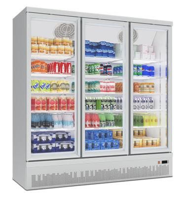 Commercial 3 Doors Vertical Display Freezer Supermarket Refrigerated Showcase