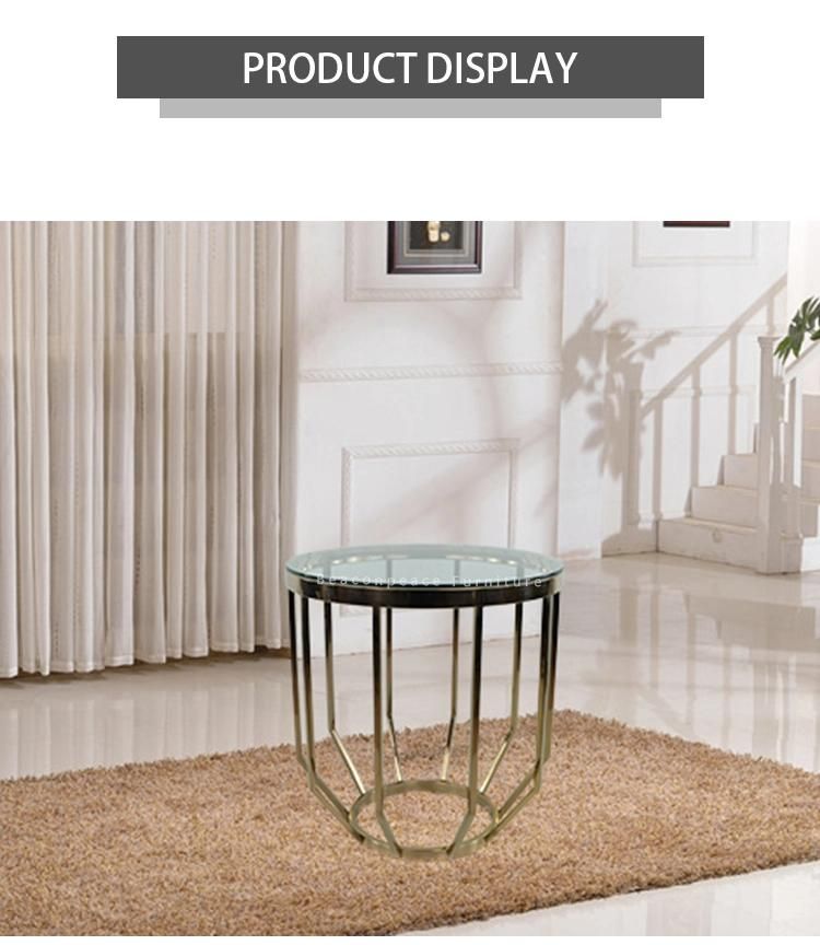 Modern Design Wedding Flower Extendable Black Chrome Coffee Table