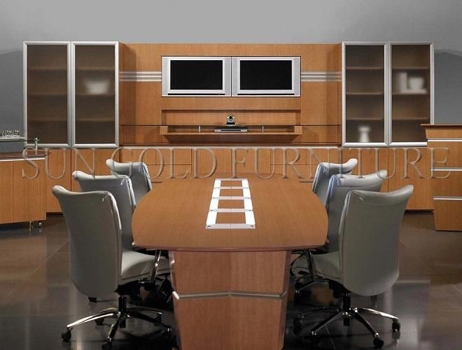 Modern Conference Table Wood Finish Simple Style Meeting Table (SZ-MTT093)