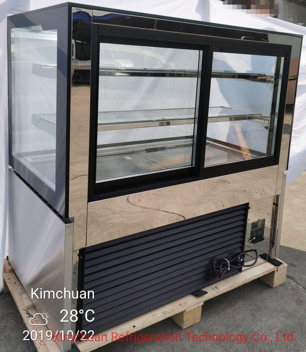 Bakery Display Cake Showcase Chiller Stainless Steel Base China Manufacturer Wholesale Price Glass Display Coller