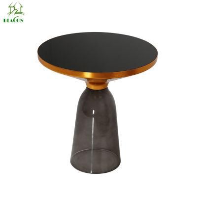 Replica Designer Furniture Transparent Glass Base Brass Bell Table by Sebastian Herkner