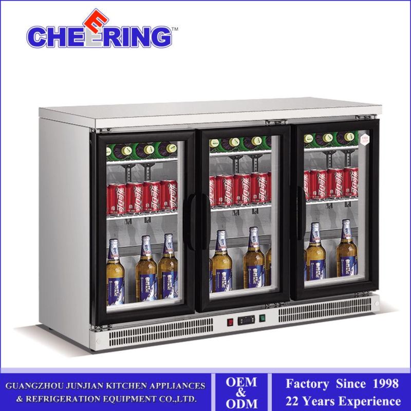 Junjian Cheering Wiberda Under Counter Two 2 Glass Door Supermarket Showcase Beverage Cooler