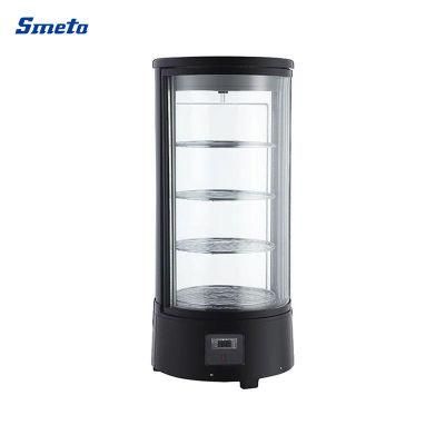 72L Upright Curved Glass Chiller Desktop Cake Refrigeration Showcase