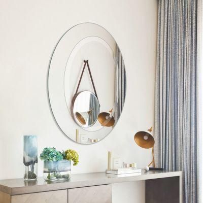 Large Mirror for Suitable for Entryways Living Rooms Oval Frameless Bevel Mirror for Bathroom