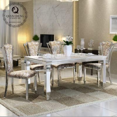 Modern Dining Room Set stainless Dining Tables with Marble